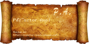 Pásztor Axel névjegykártya