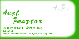 axel pasztor business card