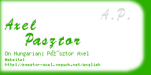 axel pasztor business card